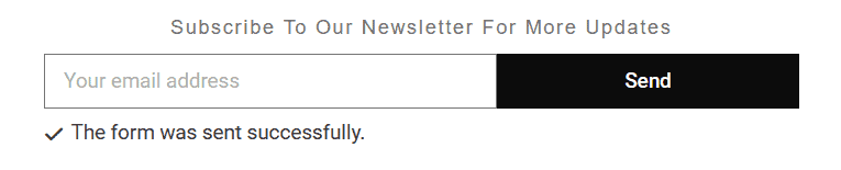 Email signup form with success message on submit