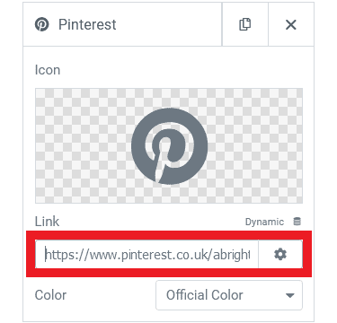 Adding a link to the Social Icons widget