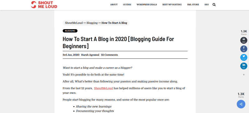 Harsh Agrawal's Blogging Guide For Beginners