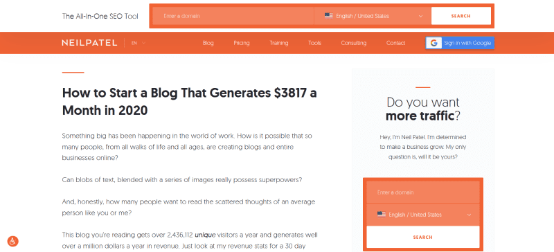 How to Start a Blog That Generates $3817 a Month in 2020 by Neil Patel