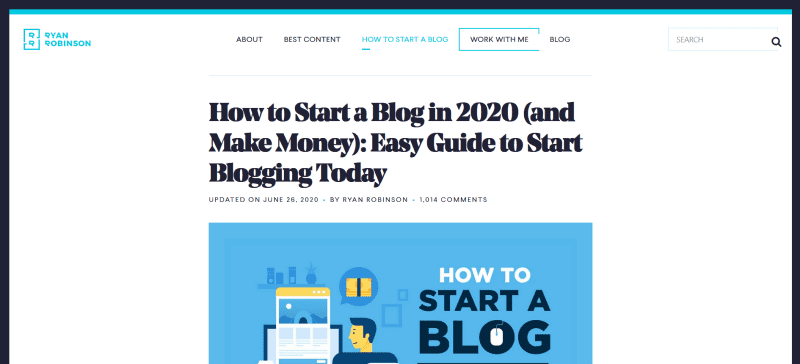 Ryan Robinson's Easy Guide to Start Blogging Today