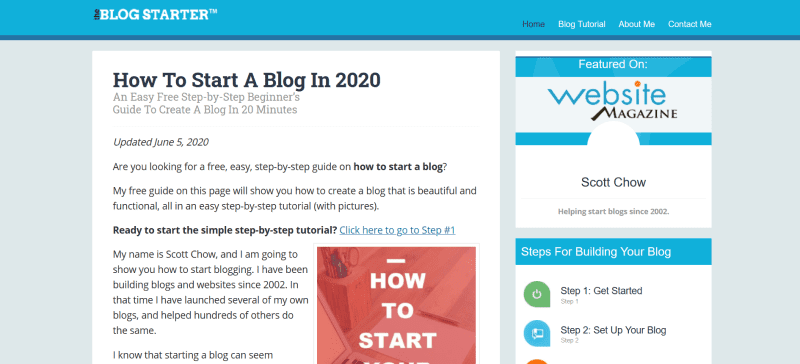 The Blog Starter steps for building your blog
