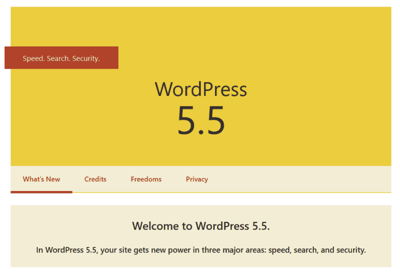 About WordPress 5.5 