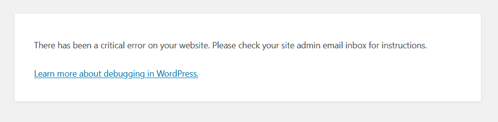 There has been a critical error on your website