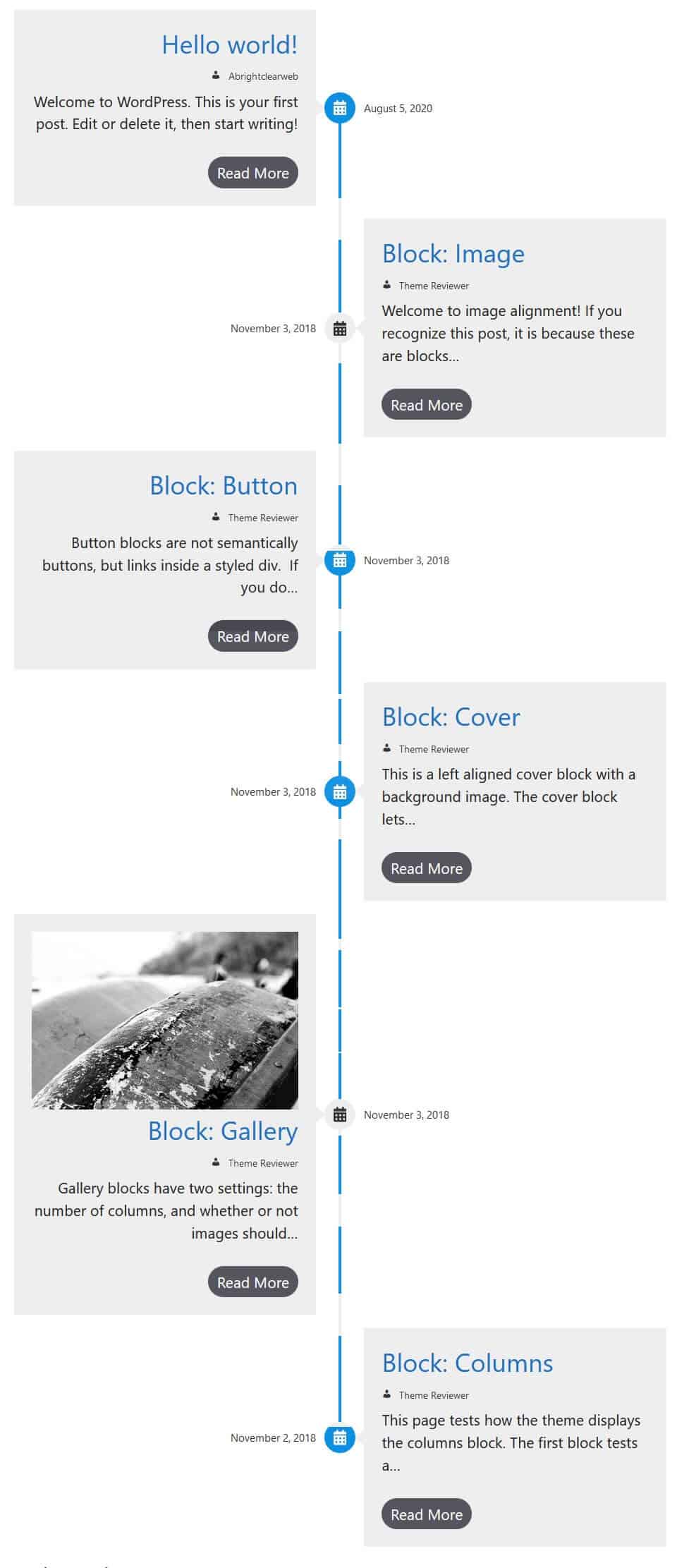 Spectra Post Timeline block