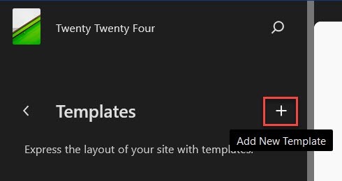 Twenty Twenty Four Add New Template
