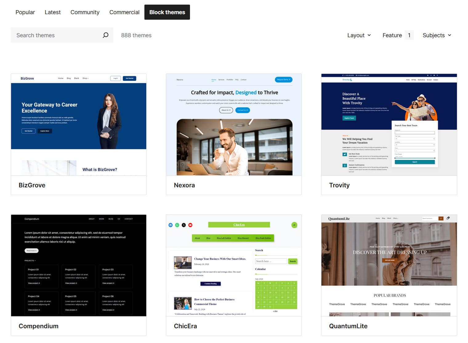 WordPress.org block themes