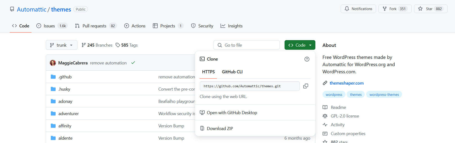 Download zip for Automattic themes