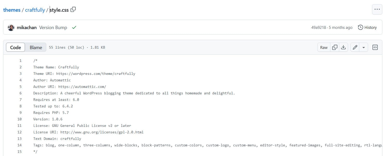 Craftfully theme update to 1.0.6 on GitHub