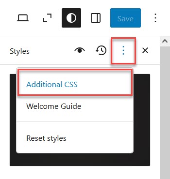 The Additional CSS option