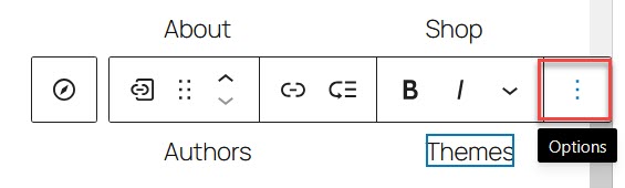 Open the Options menu