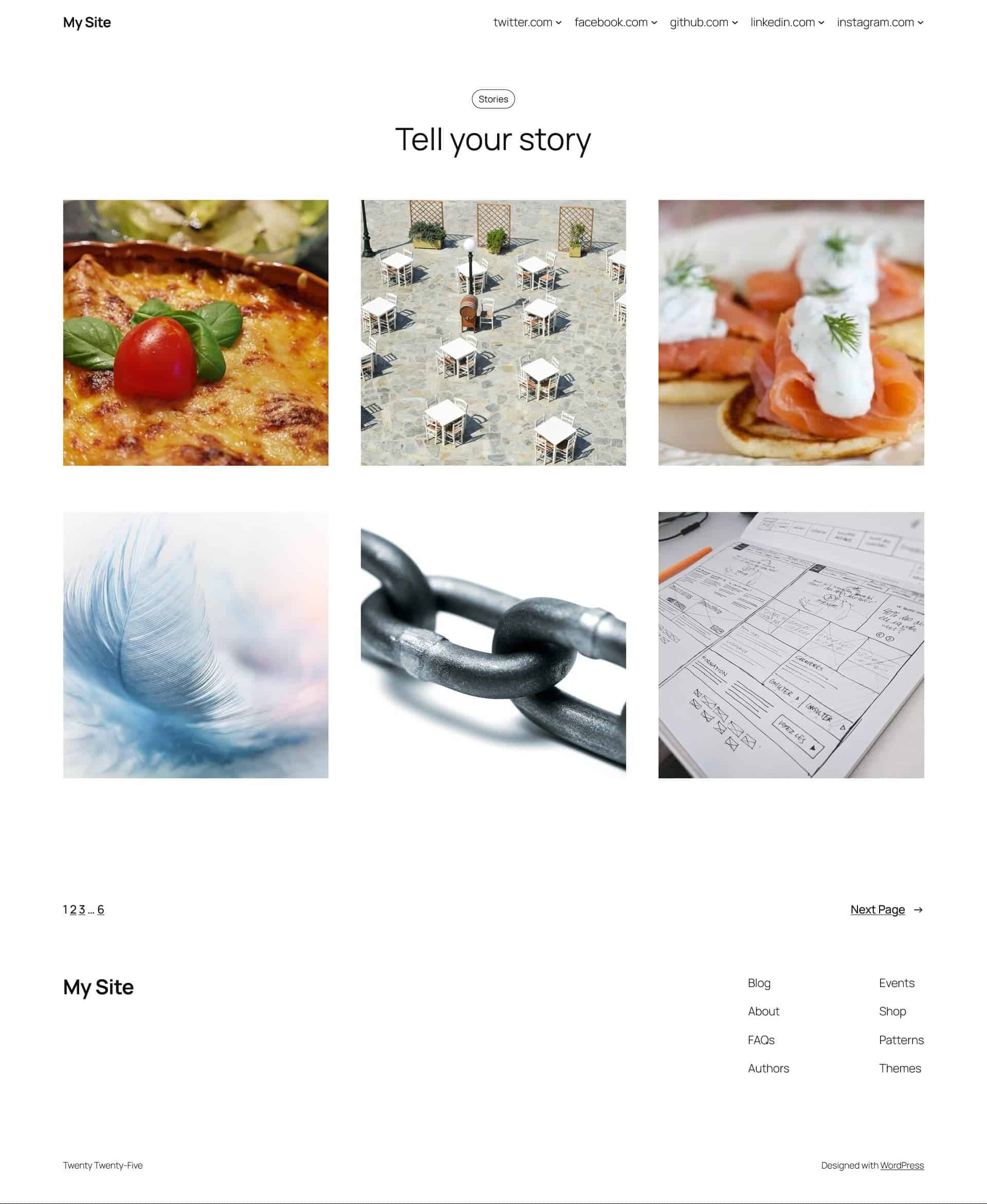 Photo Blog Home layout in Twenty Twenty-Five