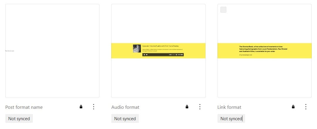 Twenty Twenty-Five Post formats patterns